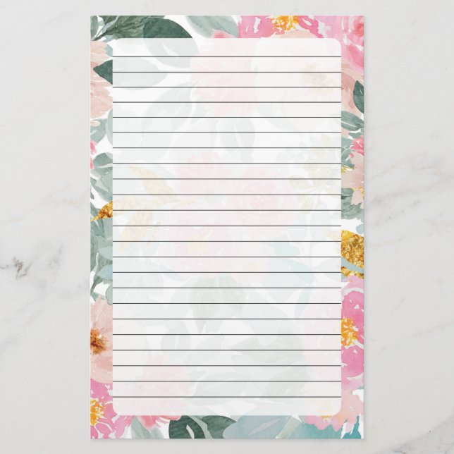Blommigt Stationery Brevpapper (Framsida)