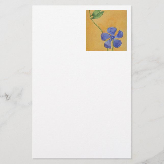 blommigt Stationery "Simply Vinca" Brevpapper (Framsida)