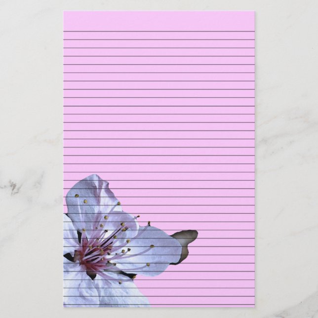 Blommigt Stationery - tillval linjer Brevpapper (Framsida)