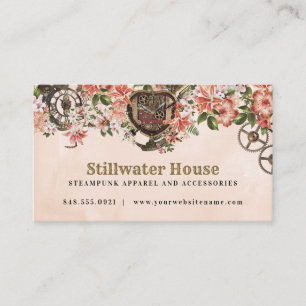 Blommigt Steampunk Visitkort