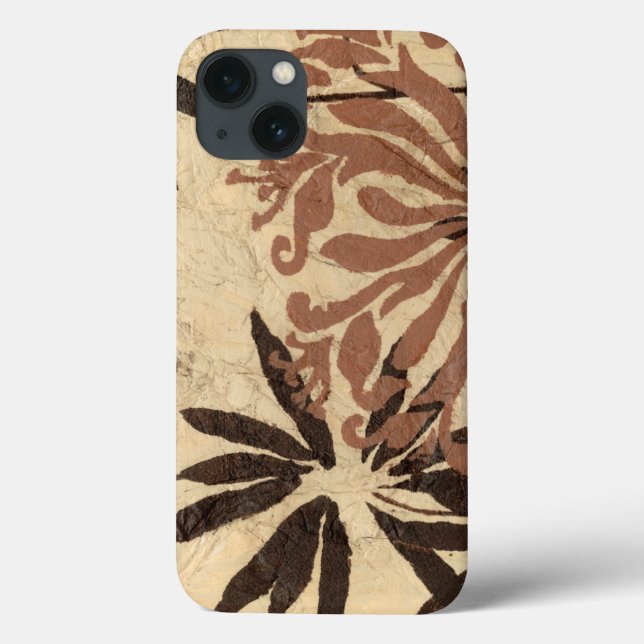 Blommigt Stencil-design med Tawny Löv (Baksida)