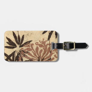 Blommigt Stencil-design med Tawny Löv Bagagebricka