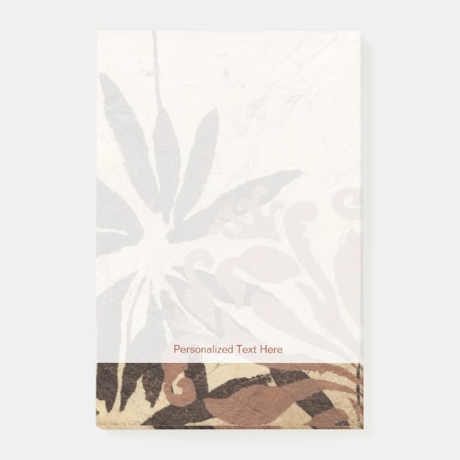 Blommigt Stencil-design med Tawny Löv Post-it Block (Framsida)