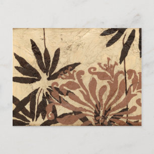 Blommigt Stencil-design med Tawny Löv Vykort