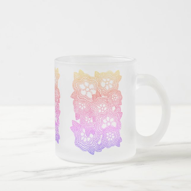 BLOMMIGT STICKA Frostat Glas Mugg (Höger)