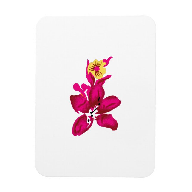 Blommigt Stil, ArtyClick Crimson, Light Guld Magnet (Vertikal)