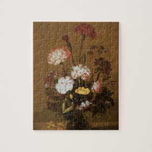 Blommigt still Life Flowers i Vas, Vintage Baroque Pussel