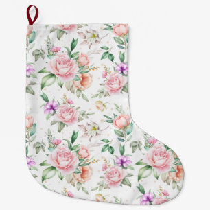 Blommigt Stor Julstrumpa