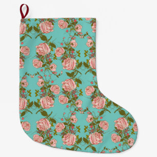Blommigt Stor Julstrumpa