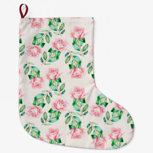 Blommigt Stor Julstrumpa