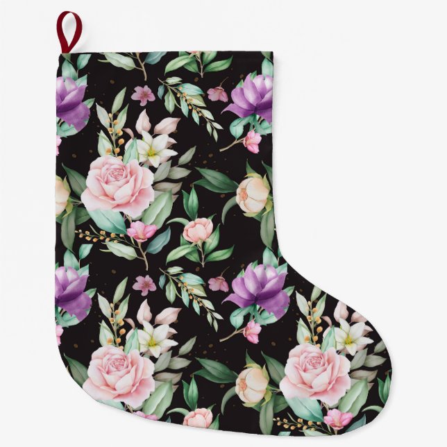 Blommigt Stor Julstrumpa (Framsidan)