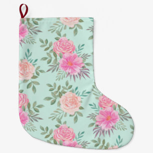 Blommigt Stor Julstrumpa