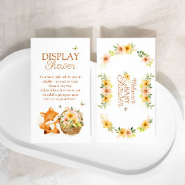 Blommigt Storybook Fox Baby Shower Visning Shower Tilläggskort