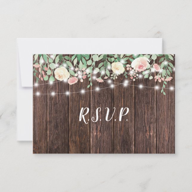 Blommigt String Ljus | osa för inkommande val Inbjudningar (Framsida)