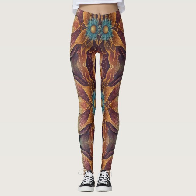 Blommigt struktur "Ratti_Kreativ_Arts" Leggings (Framsida)