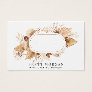 Blommigt Stud Earring Jewelry Visning Cards Visitkort