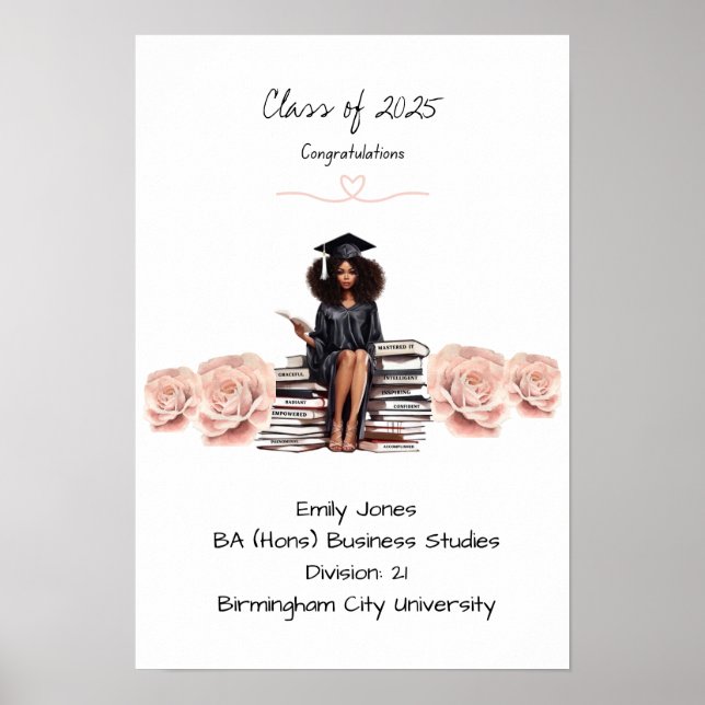 Blommigt Studenten-certifikat Poster (Framsidan)