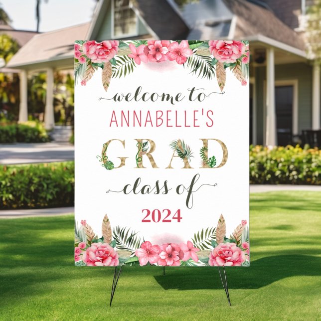 Blommigt Studenten Luau-klass 2024 Välkomsthälsnin Poster (Skapare uppladdad)