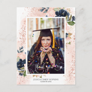Blommigt Studenten Photo Tack Vykort