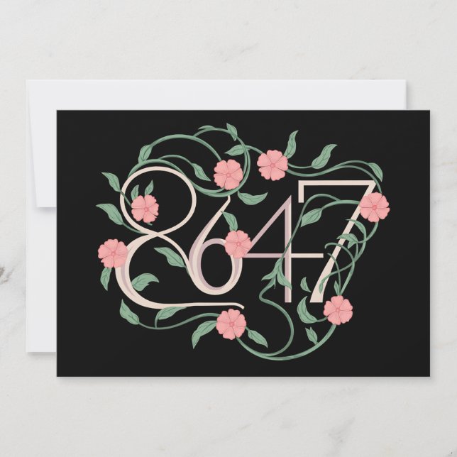 Blommigt Subtle Anti Trump 8647 86 47 Boho Inbjudningar (Framsida)