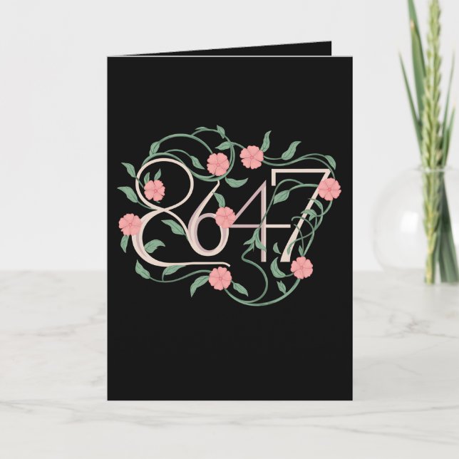 Blommigt Subtle Anti Trump 8647 86 47 Boho Kort (Framsida)