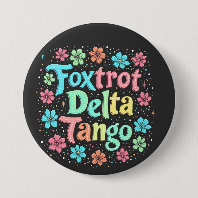 Blommigt Subtle Anti Trump 8647 Anti Maga Knapp (Framsida)