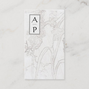 *~* Blommigt Subtle Flowers Neutralt QR Logotyp Ph Visitkort