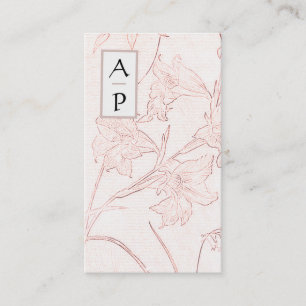 *~* Blommigt Subtle Flowers Ro Färg QR Logotyp Pho Visitkort