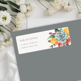 BLOMMIGT SUCCULENT ANTLER BOHEMIAN ALLURE ADRESS RETURADRESS ETIKETT