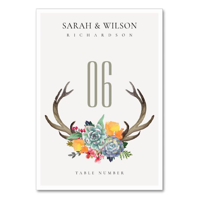 BLOMMIGT SUCCULENT ANTLER BOHEMIAN ALLURE BORD BORDSNUMMER (Framsidan)