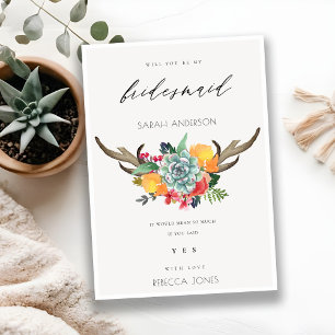 BLOMMIGT SUCCULENT ANTLER BOHEMIAN ALLURE BRIDESMA INBJUDNINGAR