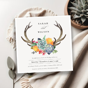 BLOMMIGT SUCCULENT ANTLER BOHEMIAN ALLURE BRÖLLOP INBJUDNINGAR