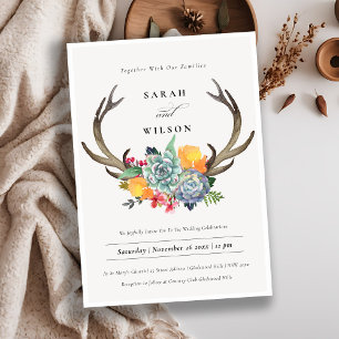 BLOMMIGT SUCCULENT ANTLER BOHEMIAN ALLURE BRÖLLOP INBJUDNINGAR