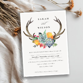 BLOMMIGT SUCCULENT ANTLER BOHEMIAN ALLURE FÖRLOVNI INBJUDNINGAR