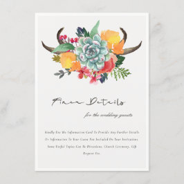 BLOMMIGT SUCCULENT ANTLER BOHEMIAN BRÖLLOP DETAIL TILLÄGGSKORT