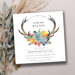 BLOMMIGT SUCCULENT ANTLER BOHEMIAN MÖHIPPA INBJUDNINGAR