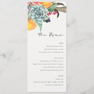 BLOMMIGT SUCCULENT ANTLER BOHEMIAN WATERCOLOR MENU MENY