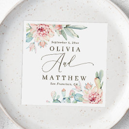 Blommigt Succulent Bröllop | Desert Botanical Pappersservett