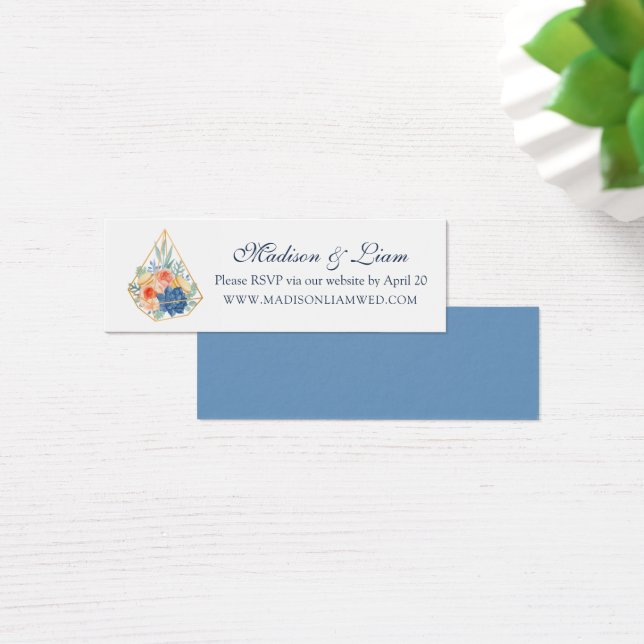 Blommigt Succulent Macaron-Bröllop OSA Litet Visitkort (Skivbord)