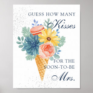 Blommigt Succulon Macaron Möhippa Party Game Poster