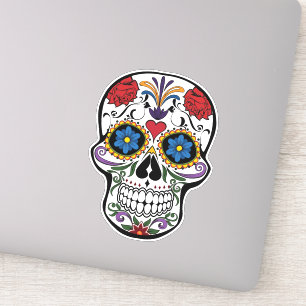 Blommigt Sugar Skull Anpassningsbar-Klipp vinyleti Klistermärken