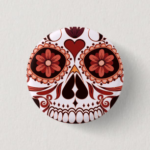 Blommigt Sugar Skull Day of the dead Art Knapp