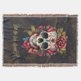 Blommigt Sugar Skull Día de los Muertos Spain Filt