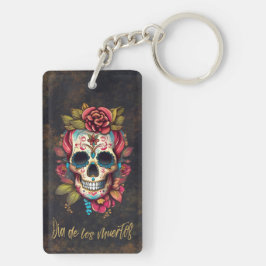 Blommigt Sugar Skull Dia de los Muertos Spanska