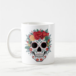 Blommigt Sugar Skull Kaffemugg