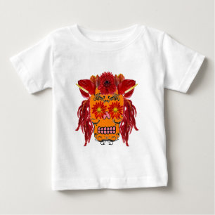 Blommigt Sugar Skull T Shirt