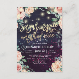 Blommigt Sugar & Spice & All Nice Baby Shower Inbjudningar