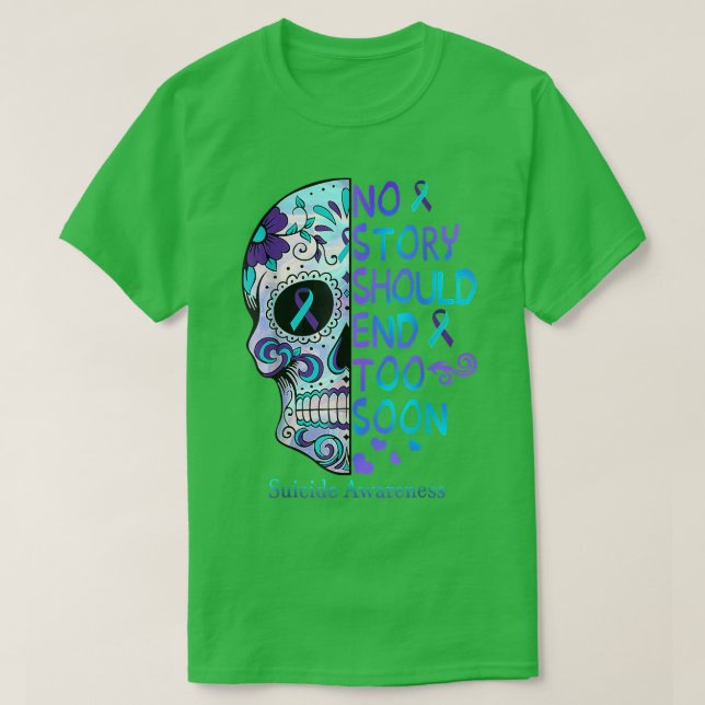 Blommigt Suicide Awareness Mental Health T Shirt (Design framsida)