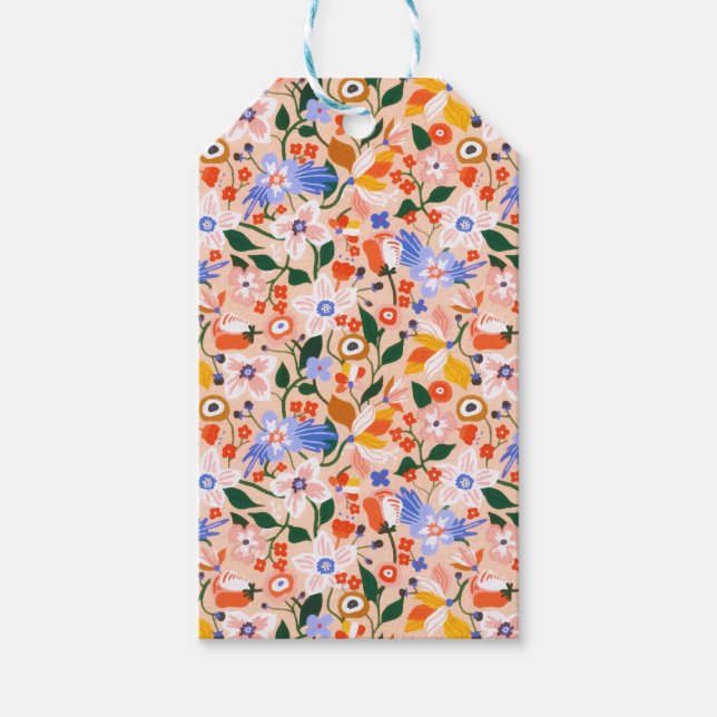 Blommigt Summer Wildblommor Blooming Garden Presentetikett (Framsidan)