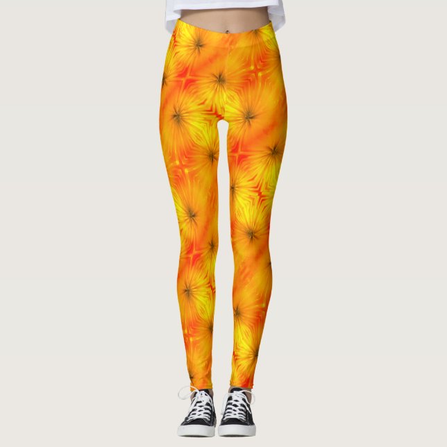 Blommigt Sunburst Leggings (Framsida)